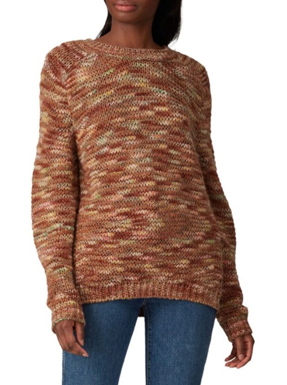 Vanessa Bruno Pullover Wool Blend Raglan Crewneck Sweater Multicolor Womens S